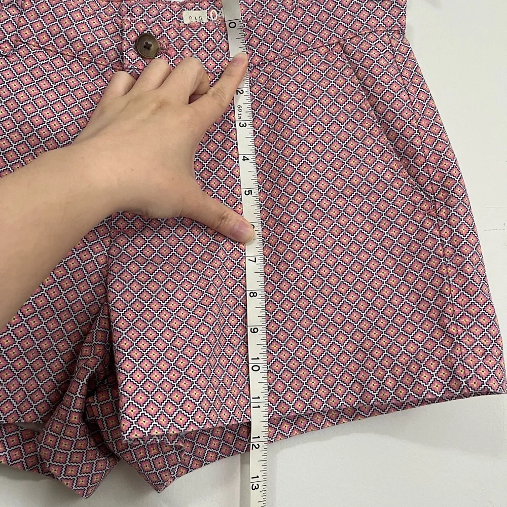 Gap Printed Chino Shorts Womens Size 4 Pink Mid Rise Lightweight Cotton